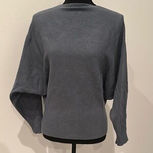 Women's Ribbed Gray Sweater